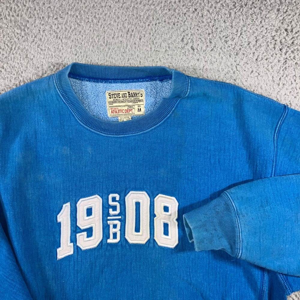Vtg Steve and Barrys Sweatshirt Men M Blue Athletic Dept Crewneck Heavyweight